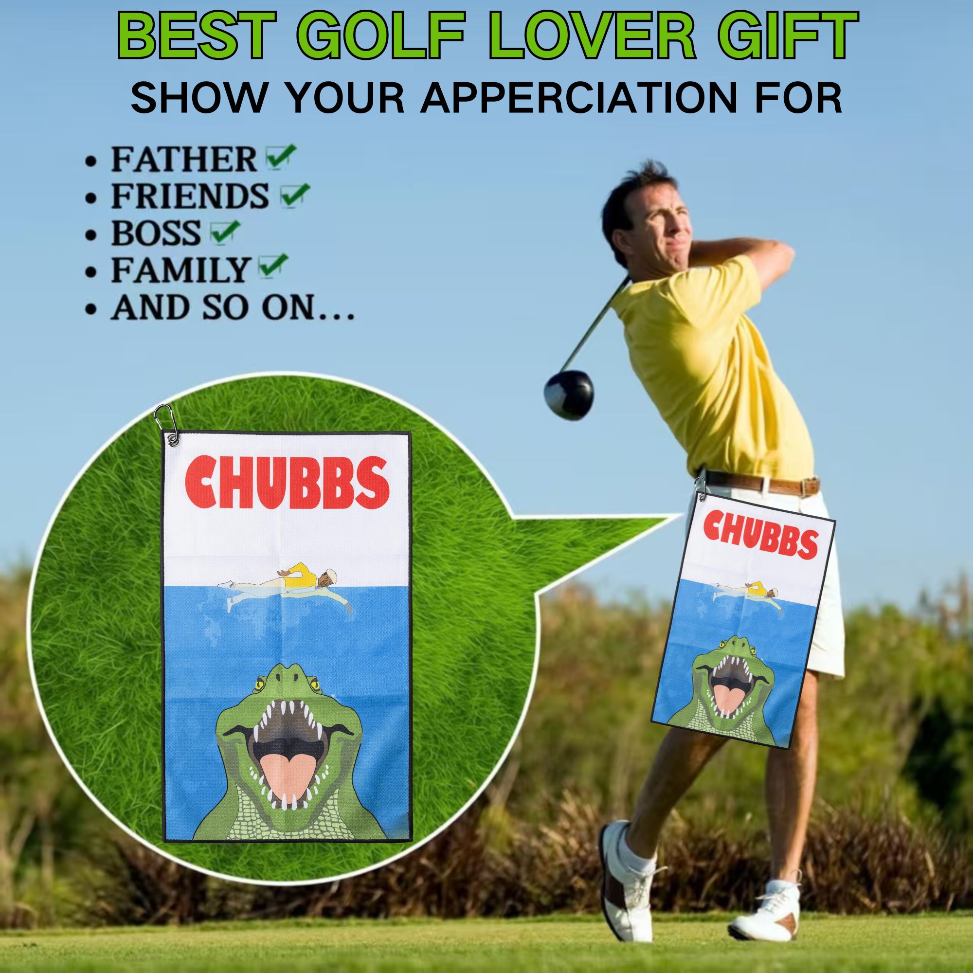 Toalla de golf Fun Happy Gilmo - Golf Equipment Stores reseña y precio
